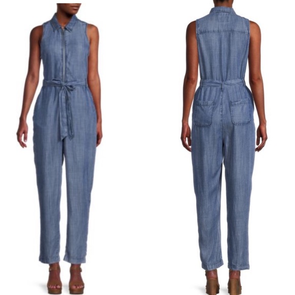 NWT Velvet Heart Tait Malibu Zip Up Jumpsuit, Tencel, Blue, Medium - Picture 4 of 5